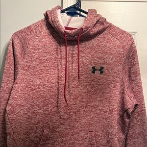 Under Armour Heathered Red Hoodie with Dark Logo